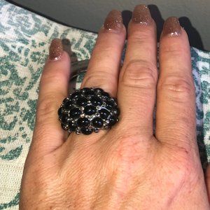 Vintage black onyx ring